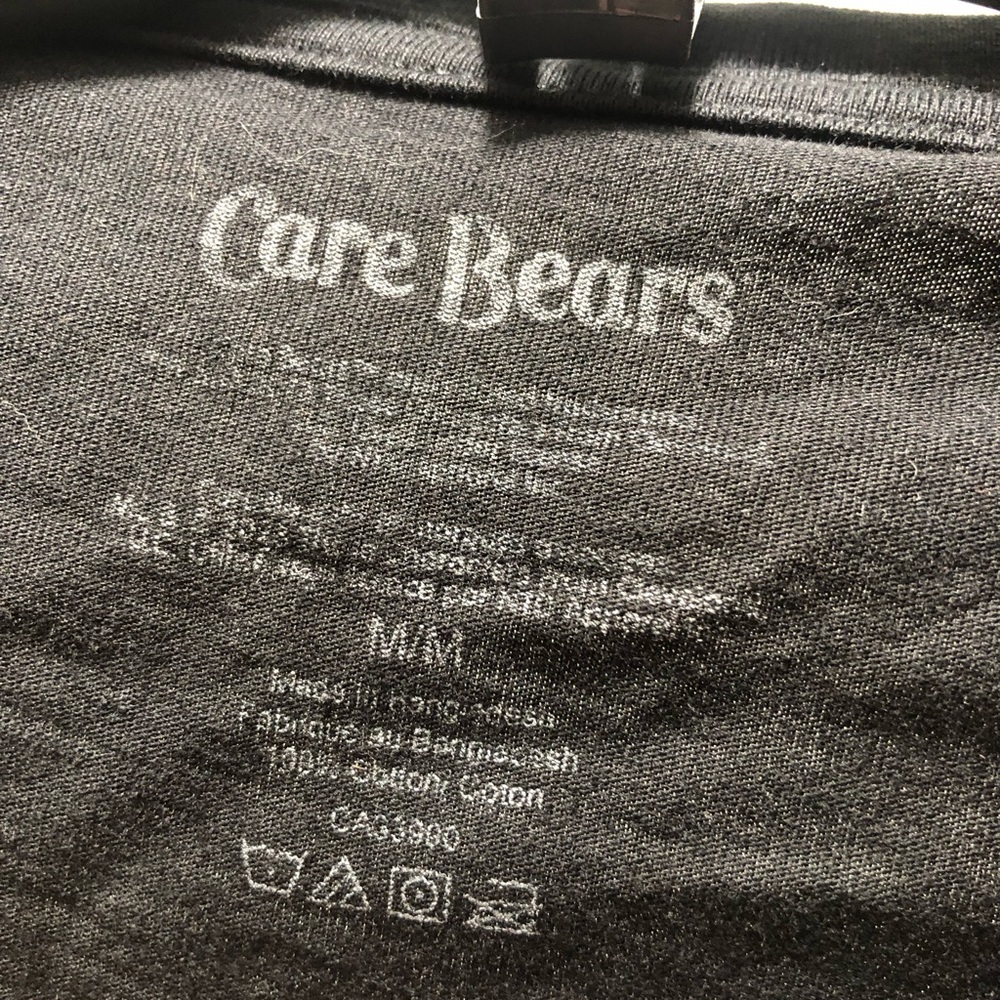 Care Bears Black Graphic Tee with White Logo Print - Picture 3 of 6